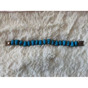 Turquoise Vintage Mexican 950 Silver Bracelet